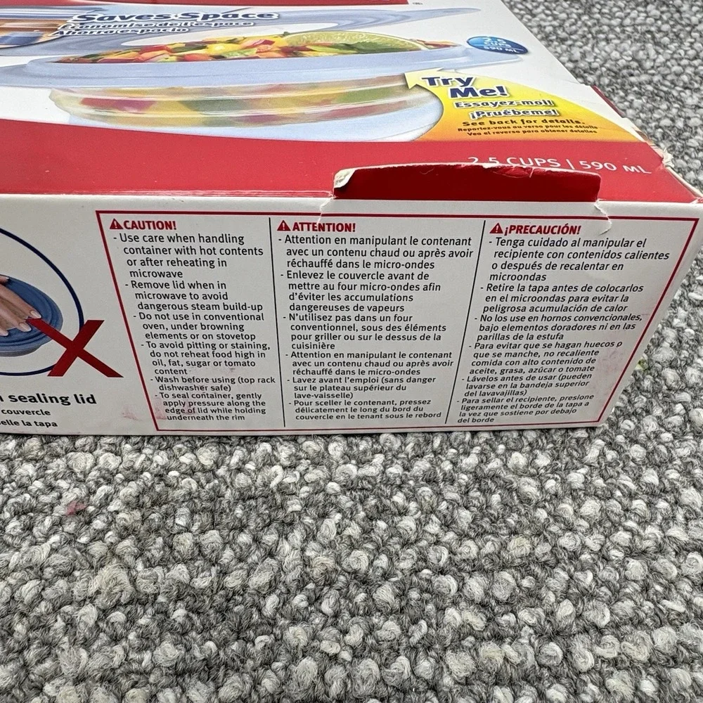 Rubbermaid COLLAPSIBLE 2.5 Cup‎ Food Storage Container Discontinued Hard To Find